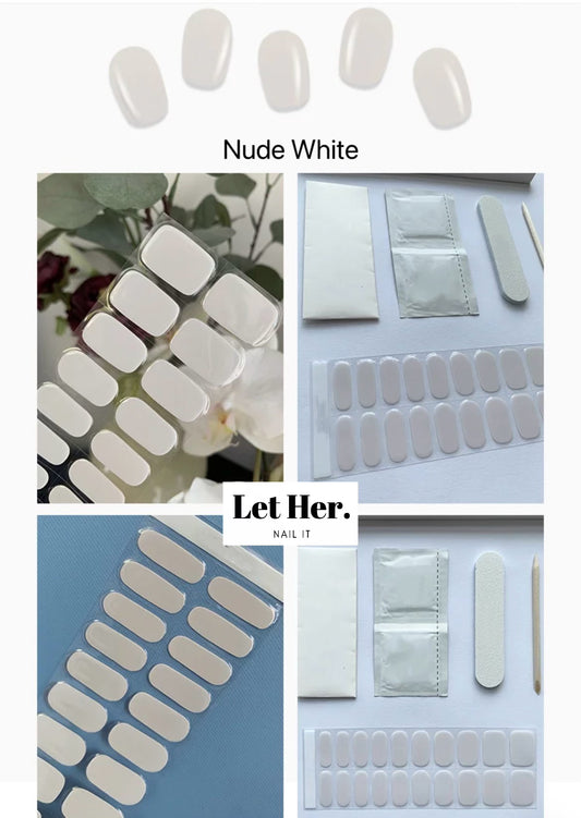 Let Her. Nail It. UV Gel Strips [Color #Nude White]