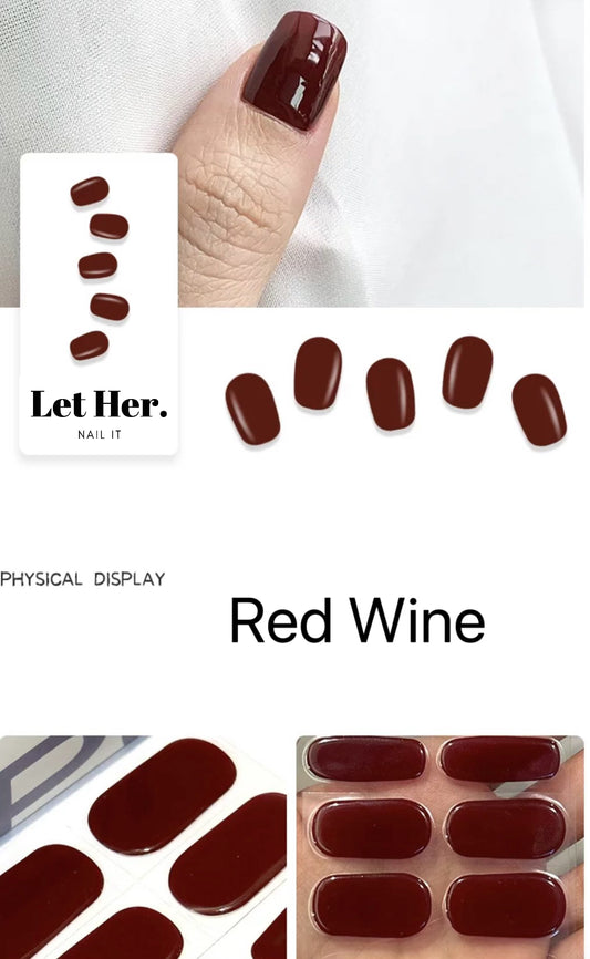 Let Her. Nail It. UV Gel Strips [Color #Red Wine]