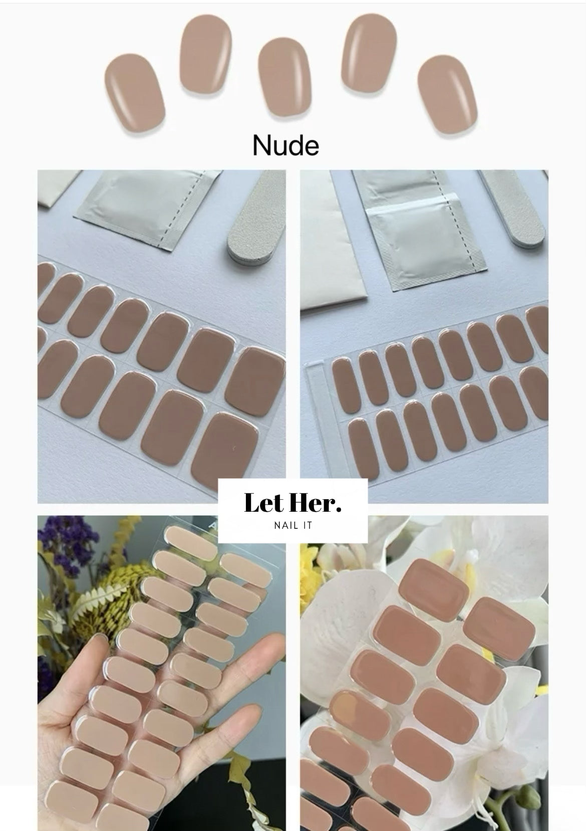 Let Her. Nail It. UV Gel Strips [Color #Nude]