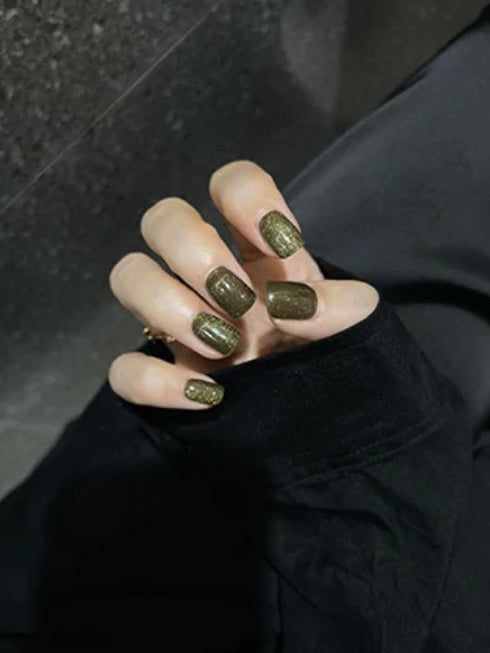 Let Her. Nail It. UV Gel Strips [Color #Cat-eyed Olive]